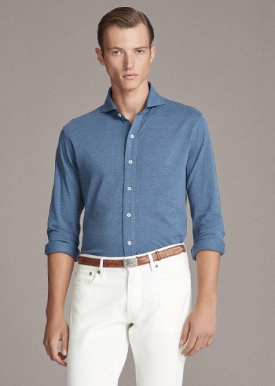 Men's Ralph Lauren Keaton Washed Piqué Shirts | 647038DBF